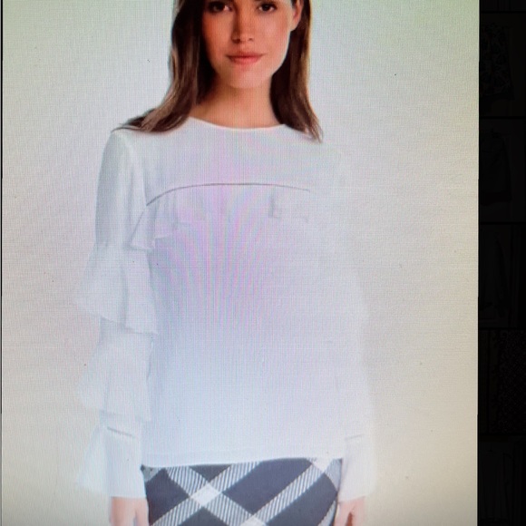 White House Black Market Tops - WHITE HOUSE BLACK MARKET EMMY RUFFLE SLEEVE BLOUSE SIZE 12 NWT!